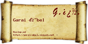 Garai Ábel névjegykártya